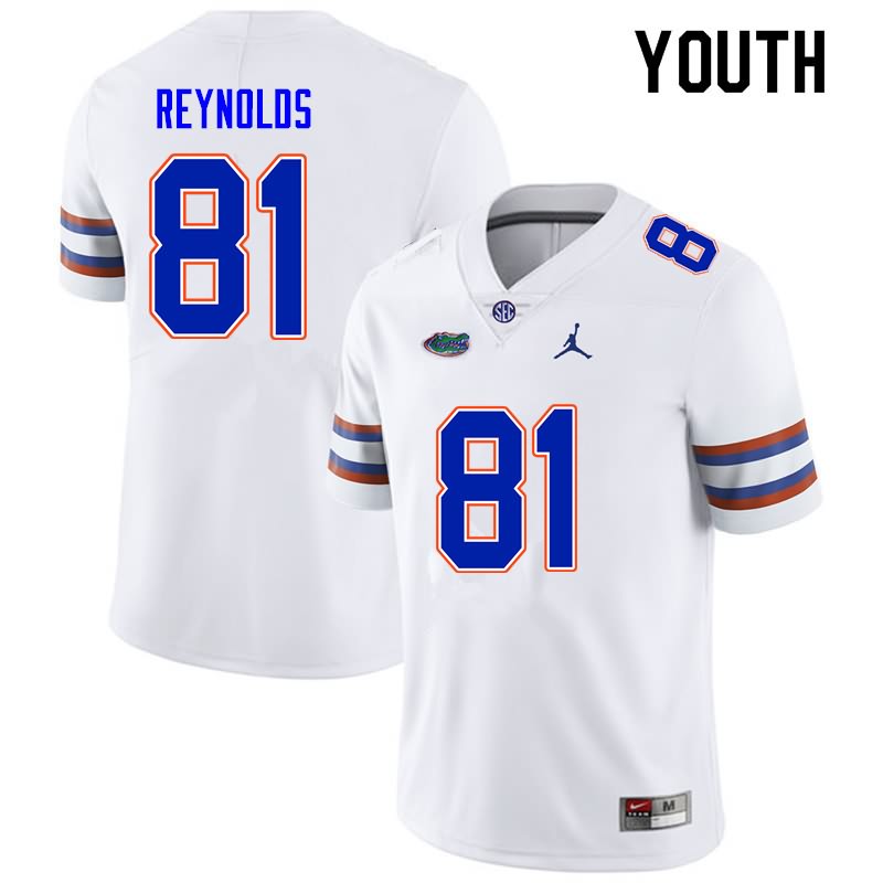 NCAA Florida Gators Daejon Reynolds Youth #81 Nike White Stitched Authentic College Football Jersey YIW2464MJ